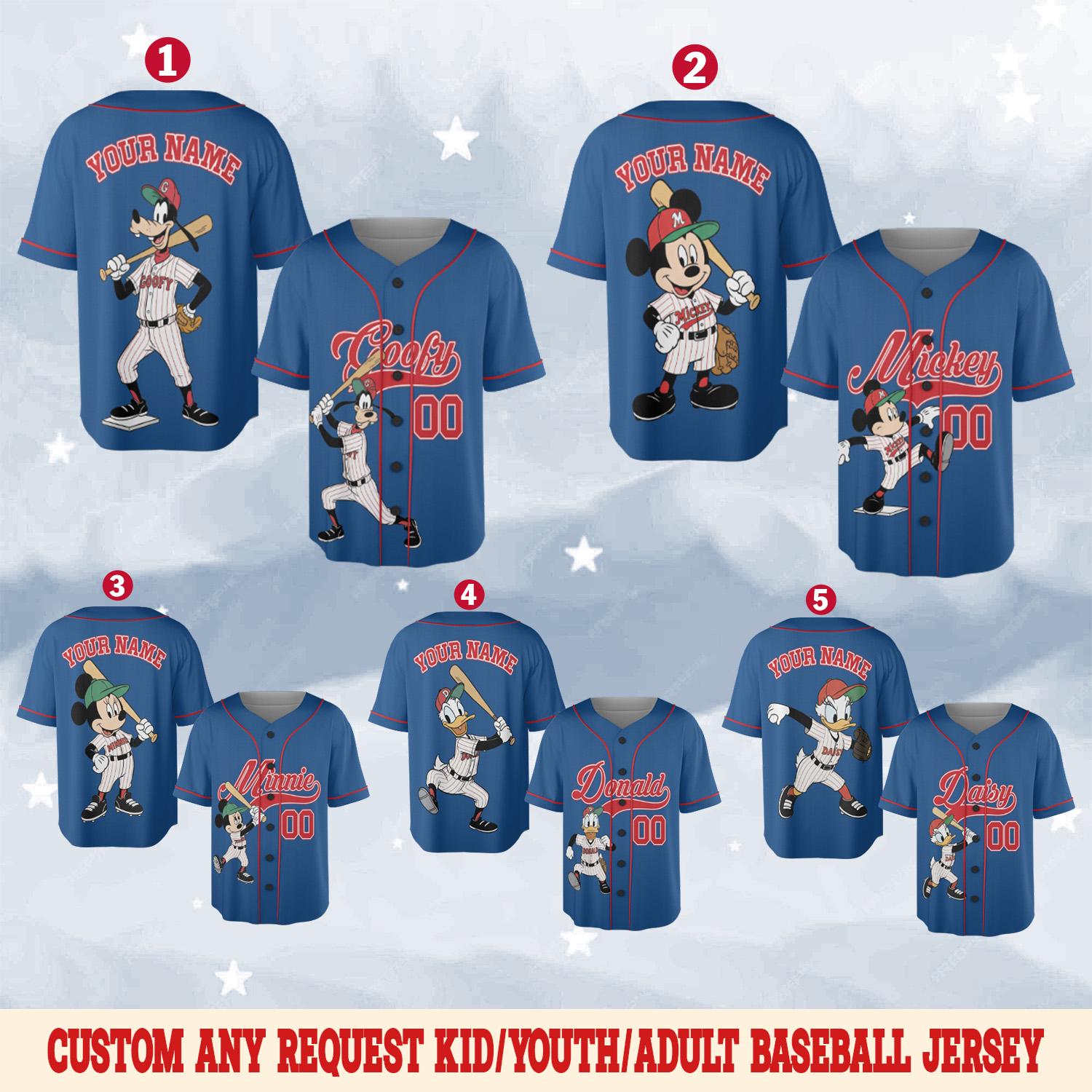 Discover Custom Name & Number Disney Mickey and Friends Special Baseball Collection, Choose Style Jersey, Disneyland Birthday Gift