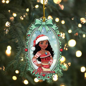 Moana Christmas Ornament, Disney Princess Moana Ornament, Personalized Christmas Ornament, Disney Christmas Keepsake D2KN05