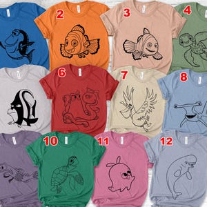 Adult Youth Toddler Finding Nemo Disney Shirt, Nemo Marlin Dory Squirt Crush Darla Dory, Finding Nemo Shirt, Nemo Group Shirts BXIY15