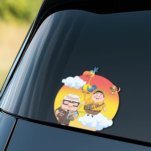 Disney Carl And Russel Peeker Stickers, Peekaboo Sticker For Car Window Decor, Waterproof Up Disney Pixar Sticker For Laptop / Bottle JCO217