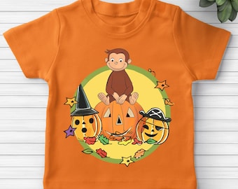 Camiseta de Halloween de Jorge el Curioso, Personajes de dibujos animados, Camiseta de fiesta de Halloween, Viaje de Halloween de Disney, Disney Halloween D1LZ07