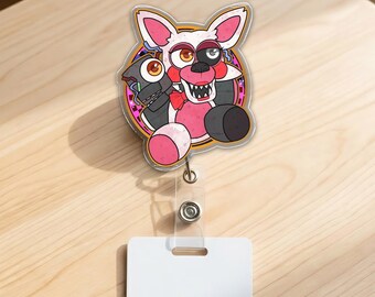FNaF Badge Reel, Five Nights at Freddy’s Nurse ID Holder, Retractable Nurse Teacher Badge Reel, Hologram Badge C2CU03-05