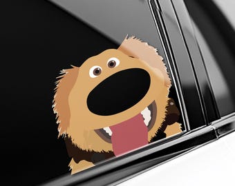 Funny Dug Peekaboo Peeker Peeking Car Window Decals - Bumper Vinyl Stickers - Pixar Up Movie - Pack Stickers C1IS27-03