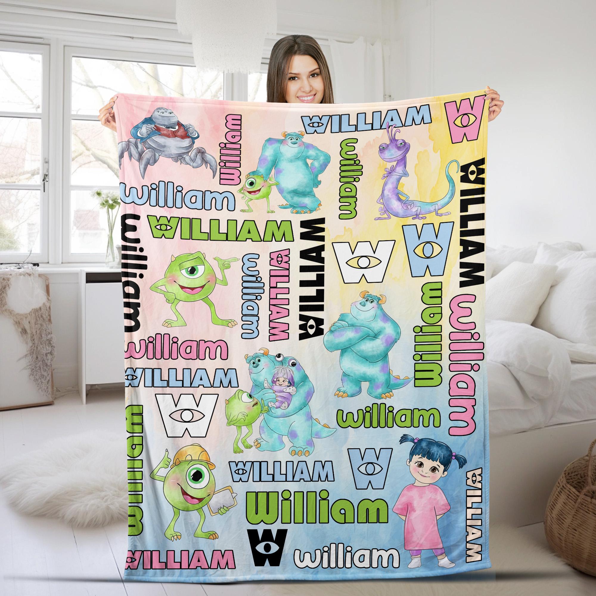 Discover Personalized Disney Monsters Inc Blanket, Disney Pixar Monsters University Baby Blanket, Sully Mike Wazowski Birthday Gift