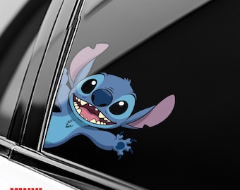 Curious Stitch Peeker Peeking Sticker Car Decals Waterproof Weatherproof Vinyl Laptop Decals Classic Disney Characters Lilo & Stitch BZIL14