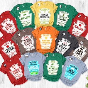 Group Condiments Matching Shirt, Group Costume Shirt, Ketchup And Mustard Group Shirt, Halloween Costumes Shirt,Halloween Group Shirt NETZ22