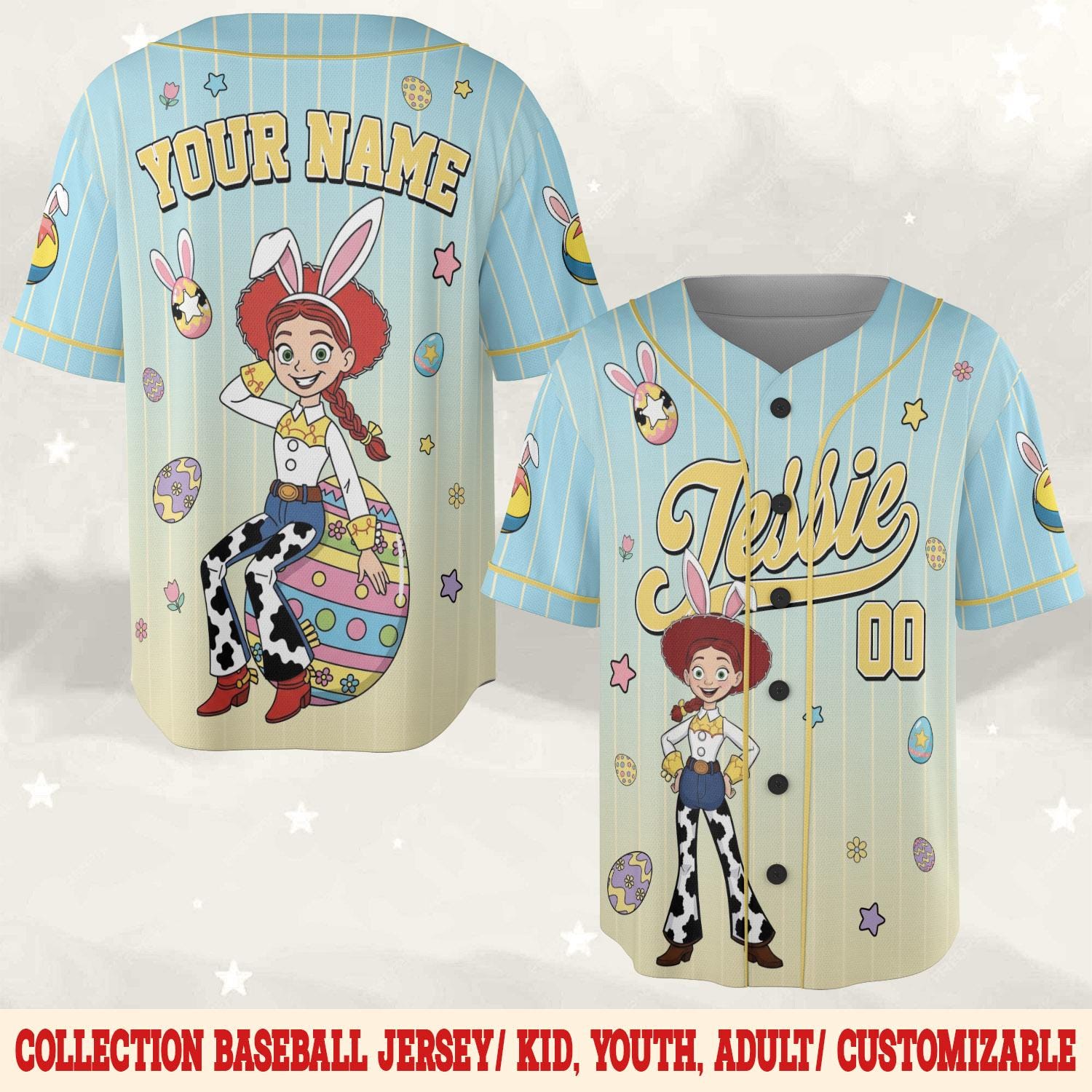 Discover Custom Toy Story Easter Baseball Jersey, Jersey Gift For Kids, Custom Disney Easter Day, Disney Birthday Gift