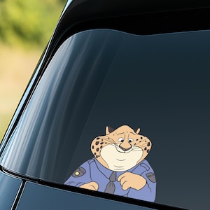 Peeker Peeking Zootopia Judy Hopps Nick Wilde Peekaboo Car Window Decals - Bumper Waterproof Stickers - Pack Stickers BZIE04-3