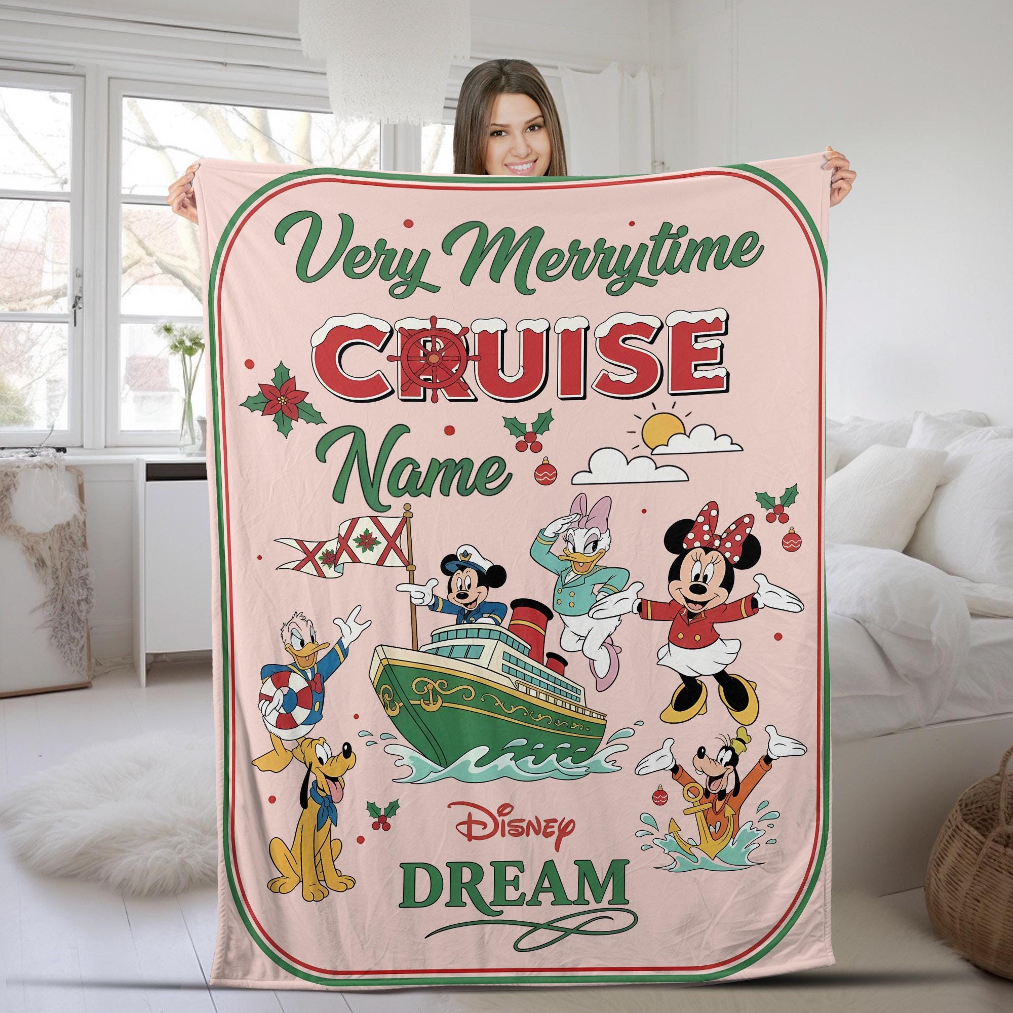 Discover Personalized All Characters Very Merrytime Cruises Disney Christmas Cruise Blanket, Mickey & Friends Xmas Trip, Family Cruise