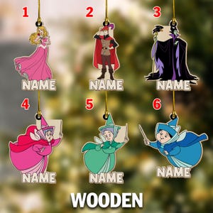 Custom Disney Funny Sleeping Beauty Characters Ornament,Good Fairies Flora Fauna Merryweather Ornament,Magic Kingdom Trip Family Gift NFX117
