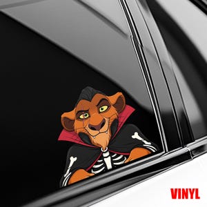 Lion King Scar Peekaboo Sticker, Disney Lion King Peeker Peeking Car Window Decals - Bumper Waterproof Stickers - Pack Stickers D2JC06