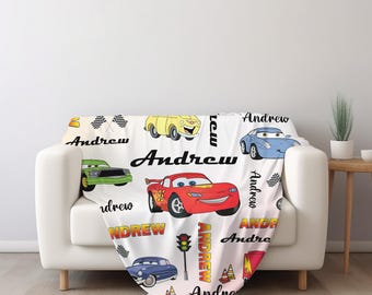 Lightning Mcqueen Baby Blanket, Baby Shower Gift, Customizable Blanket, Disney Blanket, Disney Home Decor, Cars Blanket C1JU11