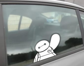 Big Hero Peekaboo Sticker, Disney Peeker, Baymax Peeking Car Window Decal NGUT19