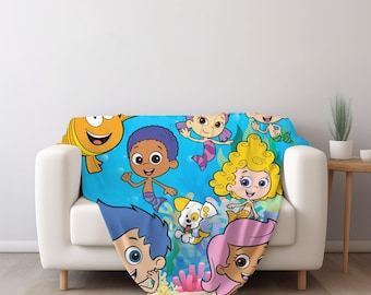 Disney Bubble Guppies Blanket, Personalized Bubble Guppies Blanket, Bubble Guppies Characters Birthday Gifts, Memory Blanket NGV230