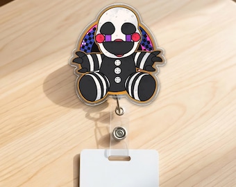 FNaF Badge Reel, Five Nights at Freddy’s Nurse ID Holder, Retractable Nurse Teacher Badge Reel, Hologram Badge C2CU03-06