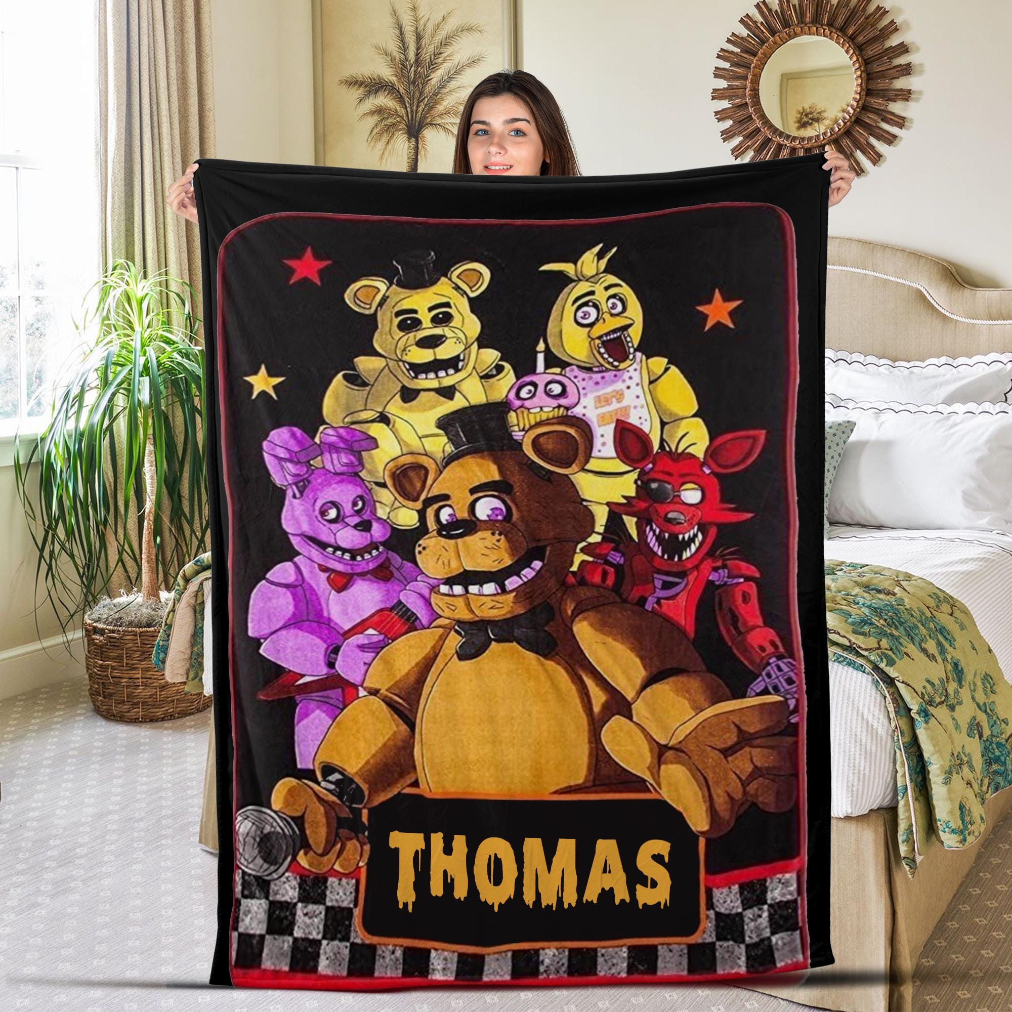 Discover Customized Five Nights at Freddy's Velvet Blanket, FNAF Baby Blanket, FNAF Gaming Blanket, Anniversary, Birthday gift, Sofa Blanket