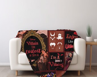 Evil Queen Maleficent Ursula Blanket, Disney Villains Blanket, Disney Villain Travel Blanket, Magic Kingdom, Custom Name Blanket C1J109