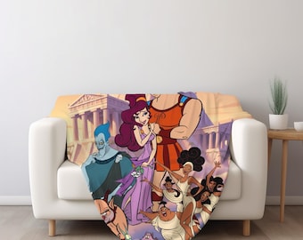 Hercules Movie Fleece Blanket, Hercules Megara Hades Home Decor, Throw Blanket for Kid Baby Adults, Cute Christmas Gift NGWX12