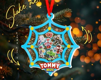 Personalized Spidey And His Amazing Friends Ornament Shaker, Spidey Christmas Shaker Ornament, Spidey Christmas Hanging Tree D2NW14