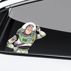 Toy Story Character Peekaboo Car Sticker, Buzz Lightyear Peeker Vinyl Decal, Cute Car Window Sticker, Laptop or Bumper Sticker Gift NGRE20-2
