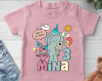 Elephant And Piggie Birthday Girl Shirt,Children Book Party Birthday Tee,Elephant And PiggieMatching Family Tee,Family BirthdayShirt BYMK02