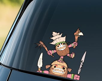 Moana Coconuts, Funny Moana Peeking Car Window Decal, Disney Moana Vinyl Sticker,Pack Stickers D2HK20