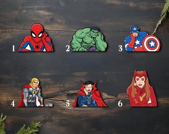 Superhero Peekaboo Sticker, Peeker Peeking Car Window Decals, Spiderman, Hulk Bumper Waterproof Vinyl Stickers, Pack Stickers NGTJ19