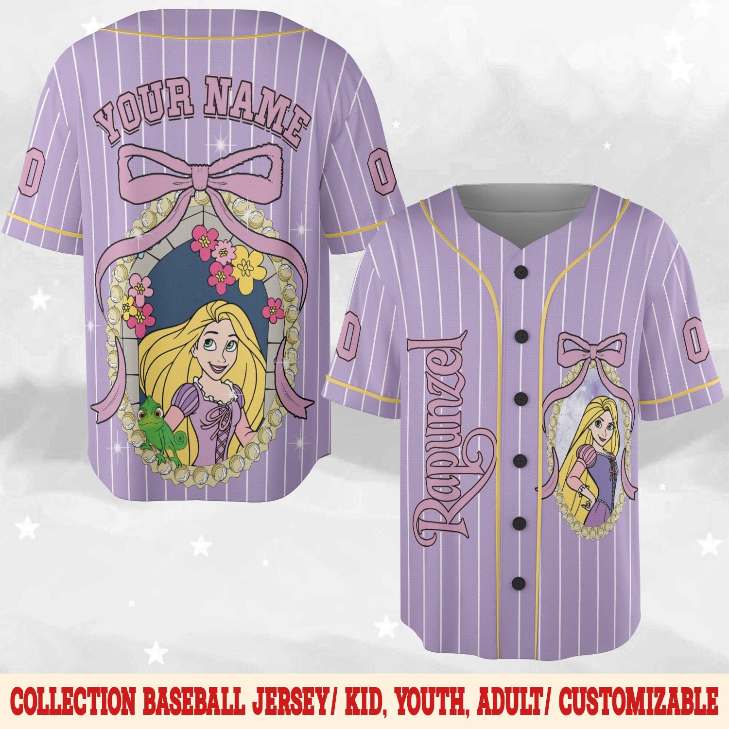 Discover Custom Disney Princess Rapunzel Jersey, Disney Game Day Kid Adult Baseball Jersey, Gift for Baseball Fan,Disney Princess Matching