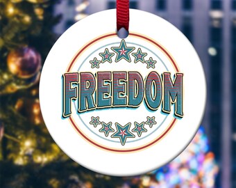Adorno navideño conmemorativo de Charlie Kirk, recuerdo personalizado, decoración con bandera estadounidense, regalo conmovedor, estilo homenaje, adorno de libertad JCR323