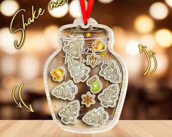 Family Ornament Personalized, Family Christmas Ornaments 2025,Custom Christmas Cake Ornament,Family Keepsake,4D Shake Family Ornament BZIB30