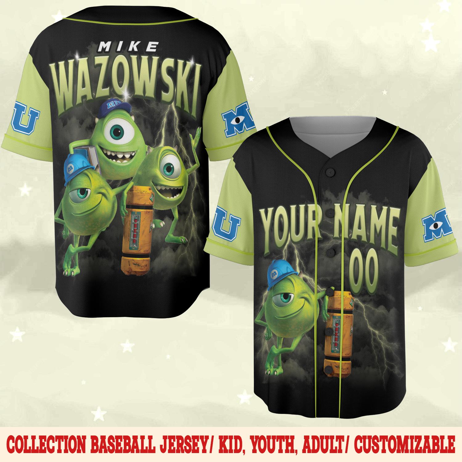 Discover Personalized Monsters Inc Baseball Jersey, Mike Sulley Custom Name Number Matching Family Disney Trip