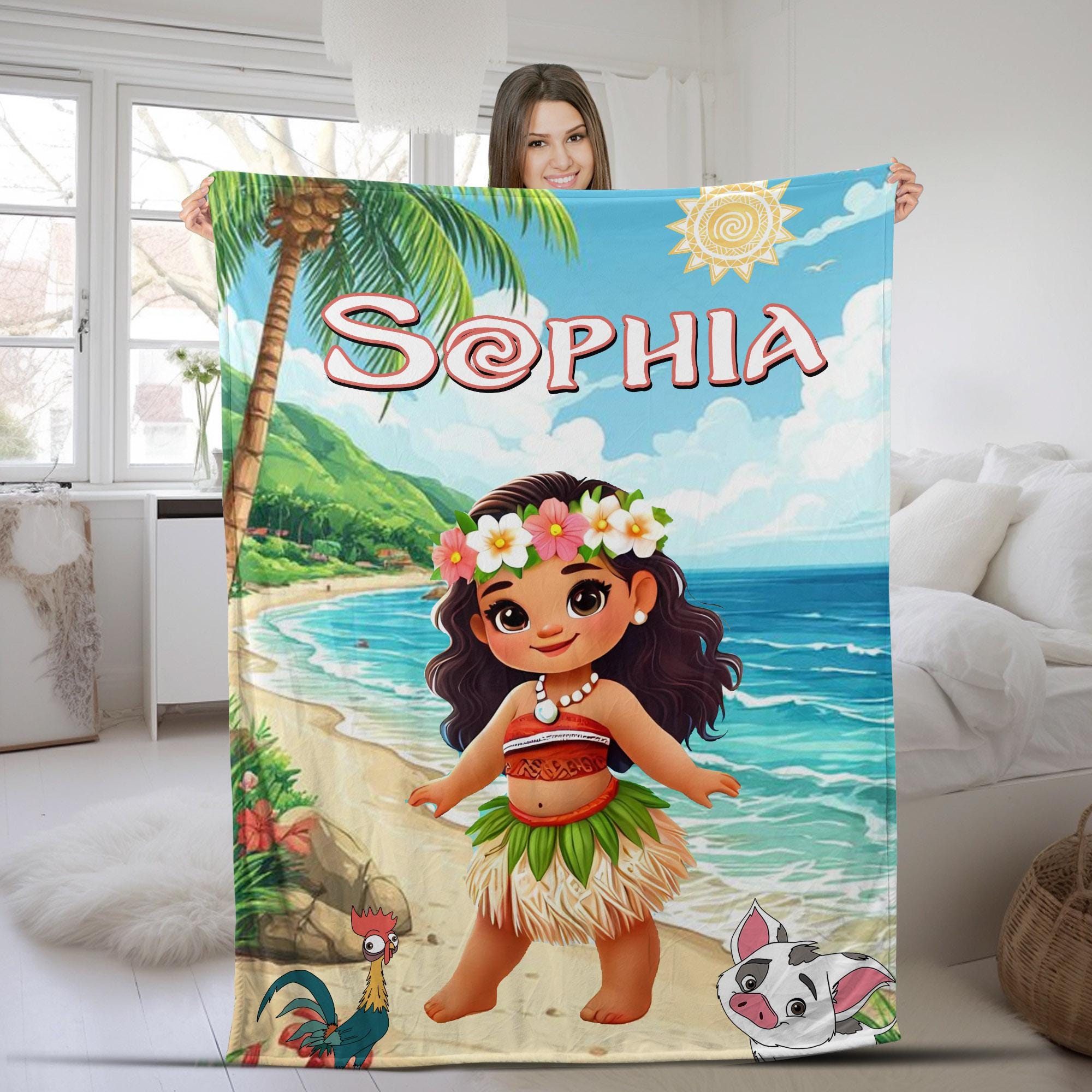 Discover Custom Disney Moana Blanket, Baby Princess Moana Birthday Gift, Baby Girl Blanket Princess Blanket Moana Blanket