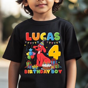 Custom Name And Age Clifford the Big Red Dog Birthday Boy Shirt, Clifford Dog Birthday Party Shirt, Clifford Dog Birthday Squad Shirt C1JH20