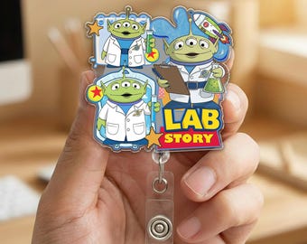 Porta credencial de Toy Story Alien Lab Week 2026, porta credencial médico de Lab Story, bonito porta credencial de técnico de laboratorio, regalo para enfermeras, G6HH06-07