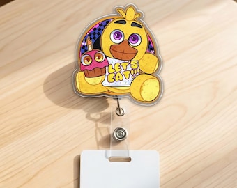 FNaF Badge Reel, Five Nights at Freddy’s Nurse ID Holder, Retractable Nurse Teacher Badge Reel, Hologram Badge C2CU03-07