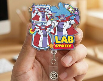 Porta credencial de Toy Story para la Semana del Laboratorio 2026, porta credencial médico de Lab Story, porta credencial de técnico de laboratorio estilo villano, regalo para enfermeras, G6HH06-09