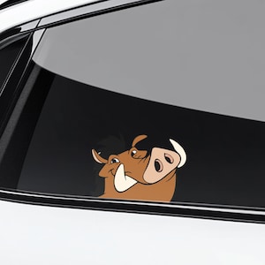 Lion King Pumbaa Peeker Peekaboo Sticker, Disney Characters Car Decal, Funny Pumbaa Vinyl Sticker,Cute Disney Car Accessory NGR312