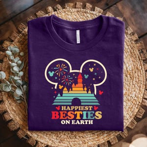 Happiest Besties On Earth Shirt, Disney Besties Shirt, Disney Castle Tee, Shirt For Best Friends, Friends Matching, Disney Group B-13012316