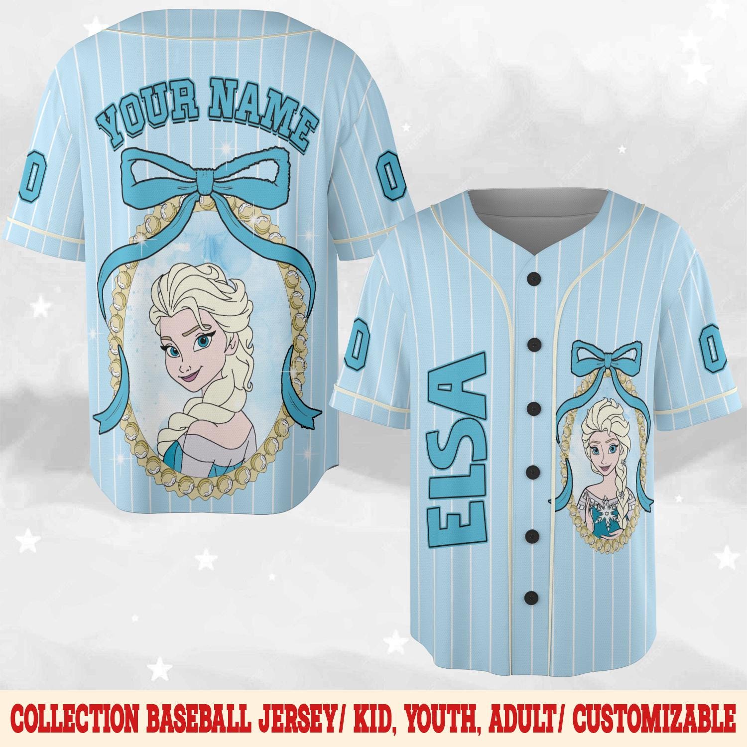 Discover Custom Disney Princess Elsa Jersey, Disney Game Day Kid Adult Baseball Jersey, Gift for Baseball Fan,Disney Princess Matching