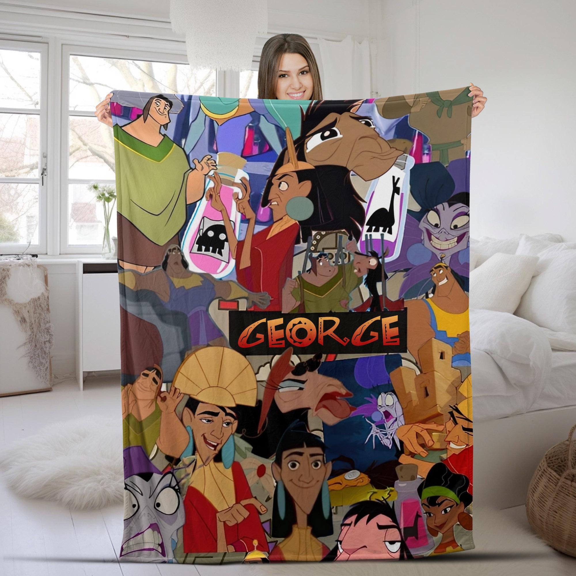 Discover Personalized Watercolor Disney The Emperor's New Groove Blanket, Custom Name Kuzco Yzma Krock Blanket, Disney Villain Birthday Girl