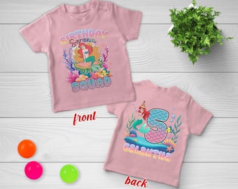 Custom Little Mermaid Birthday Shirt, Disney Birthday Girl Shirt, Ariel Birthday Shirt, Disney Princess Shirt, G5MT04