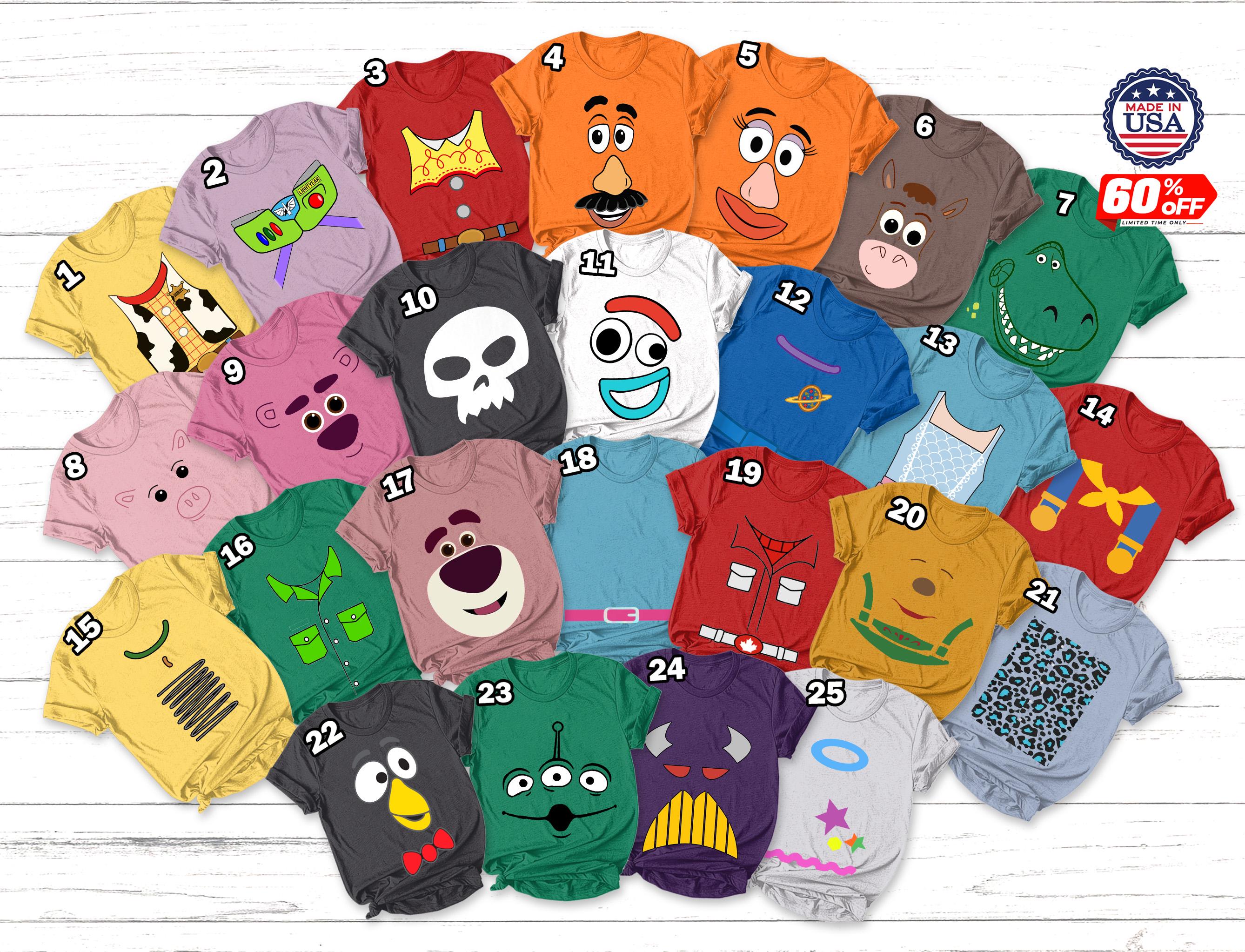 Personalized Toy Story Characters Shirt, Toy Story Family Matching Group Shirt, Halloween Cosplay Costumes, Halloween Group Costumes TK2X30