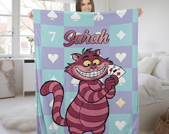Cheshire cat Blanket | Alice Cheshire Blanket | Alice In Wonderland Blanket | We're All Mad Here | Christmas Gift G5PG15