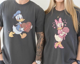 Disney Donald Duck & Daisy Duck Couple Shirt, Valentine's Day Sweatshirt, Daisy Donald Couple, Daisy Duck Tee, Disney Valentine Gift NGXJ09