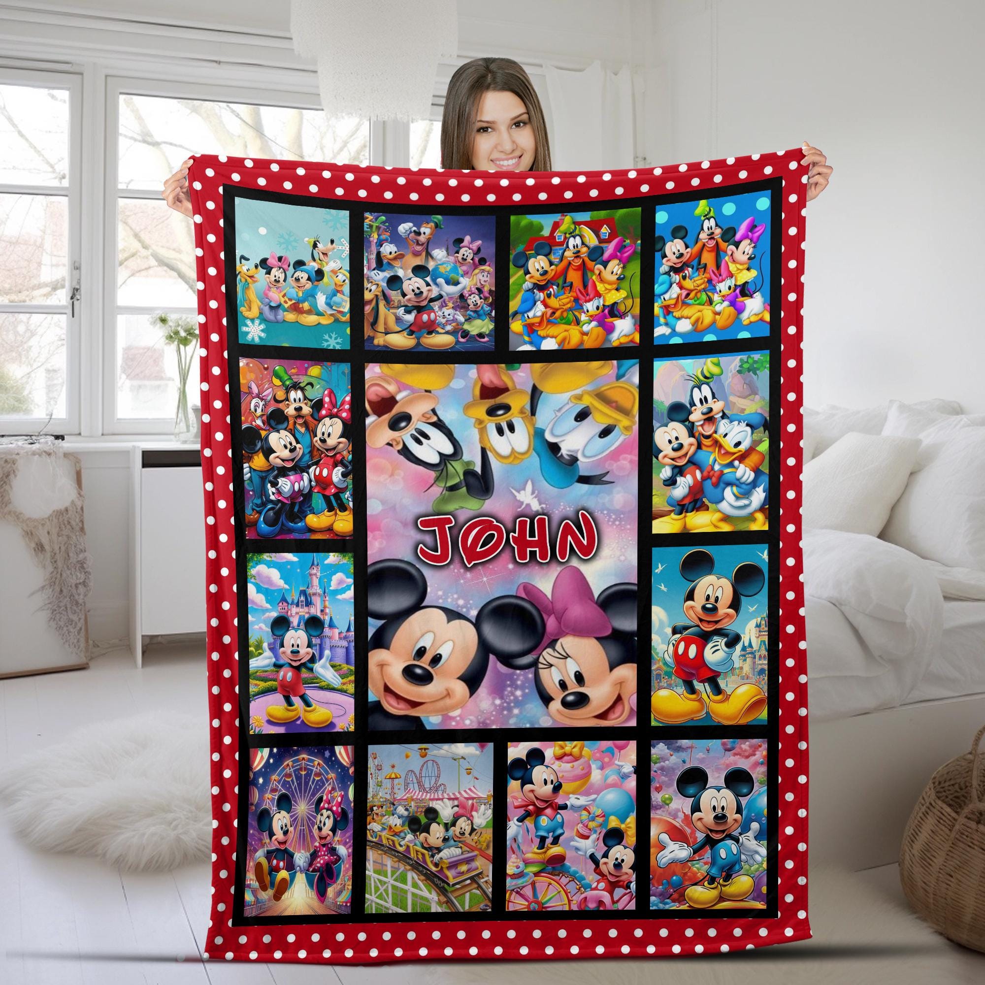 Discover Personalized Mickey and Friends Blanket, Mickey Clubhouse Blanket, Mickey Mouse Birthday Gifts Disneyland Christmas Gift for Kids