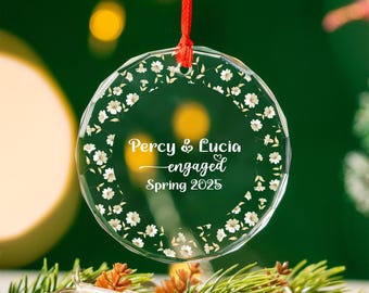 Personalized Acrylic Engaged Ornament Engagement Ornament Gift Engagement Party Gift Engagement Gift Custom Engagement Gift w Names BZIB27