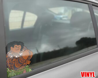 Funny Maui Peekaboo Sticker, Disney Moana Movies Characters Peeker Peeking Sticker,waterproof for Water Bottles, Stickers for Cars NGUB09-1