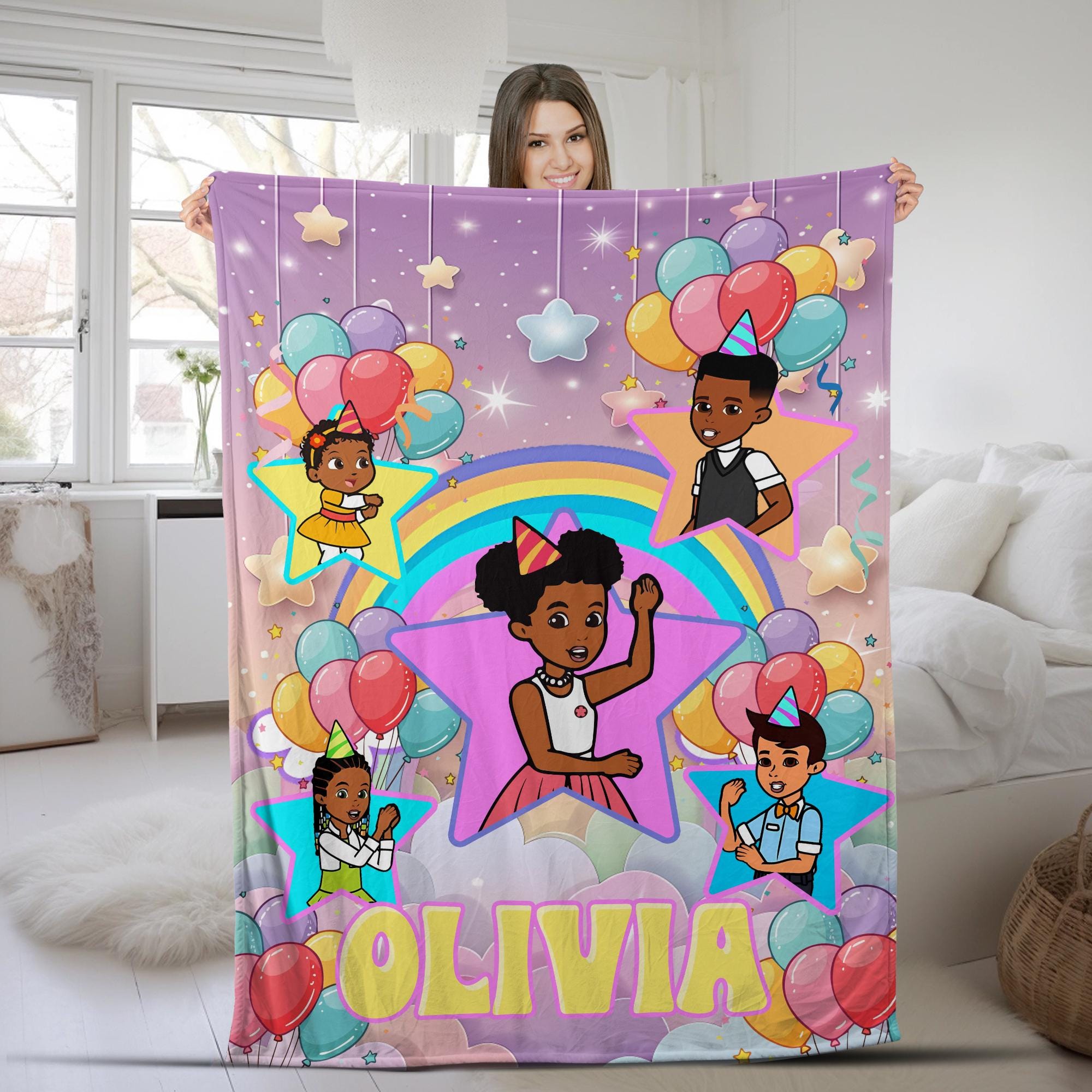 Discover Personalized Gracie's Corner Blanket, Custom Name Baby Blanket, Birthday Gift For Kids