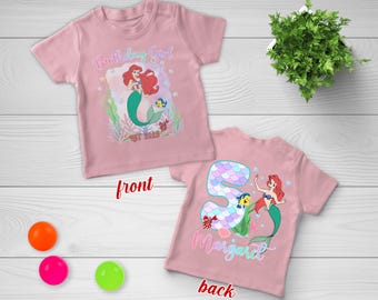 Disney The Little Mermaid Birthday Shirt, Custom Birthday Shirt, Disney Birthday Girl Tee, Birthday Party Shirt, Birthday Trip Tee, G5MT03