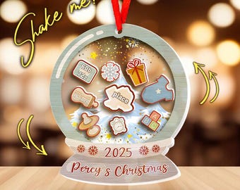 Baby's First Christmas Ornaments 2025,Personalize Baby 1st Christmas Ornament,Custom Baby Name,New Baby Gift,4D Shake Babies Ornament BZIB28
